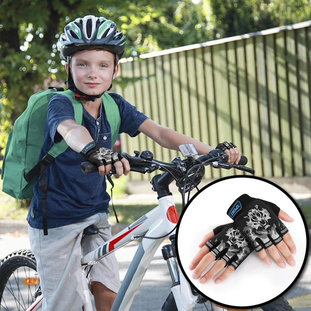 Accmor Kids Fishing Gloves, Kids Sport Gloves, Kids Cycling Gloves, Children Full Finger Gloves for Cycling Camping Fishing Parkour Outdoor Sports