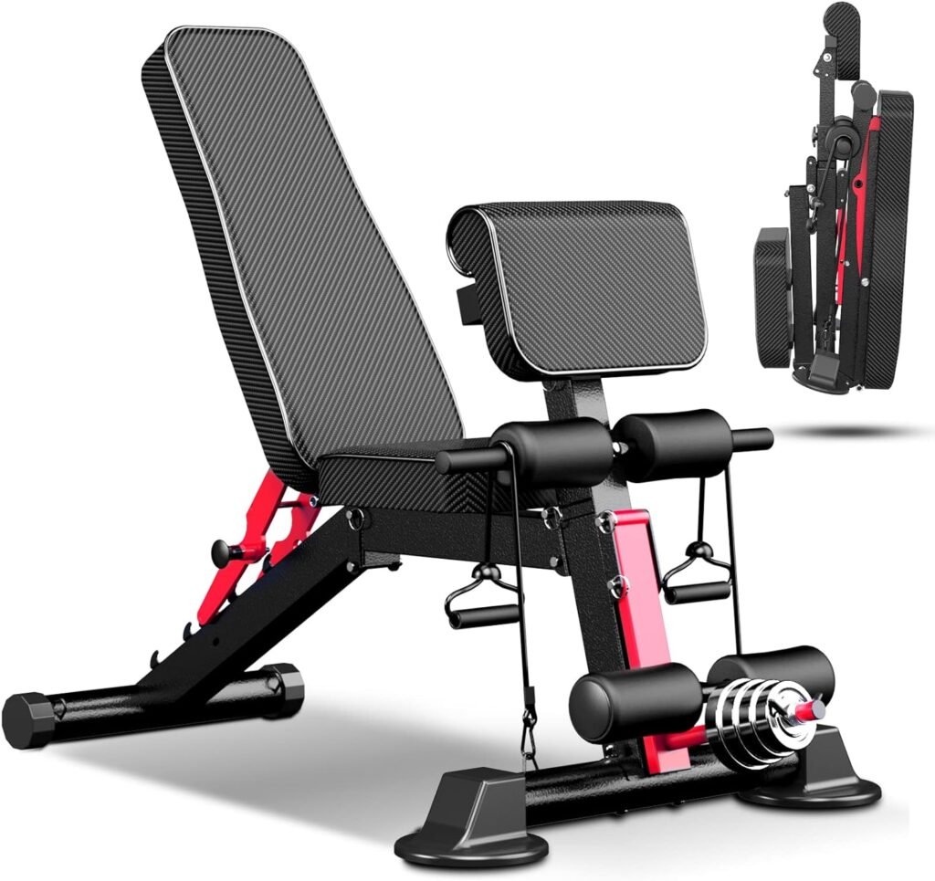 Amazon.com : Adjustable Weight Bench - Utility weightBenches for Exercise, Free Installation Design for Portable Fitness Strength Training Equipment at Home Gym : Sports  Outdoors