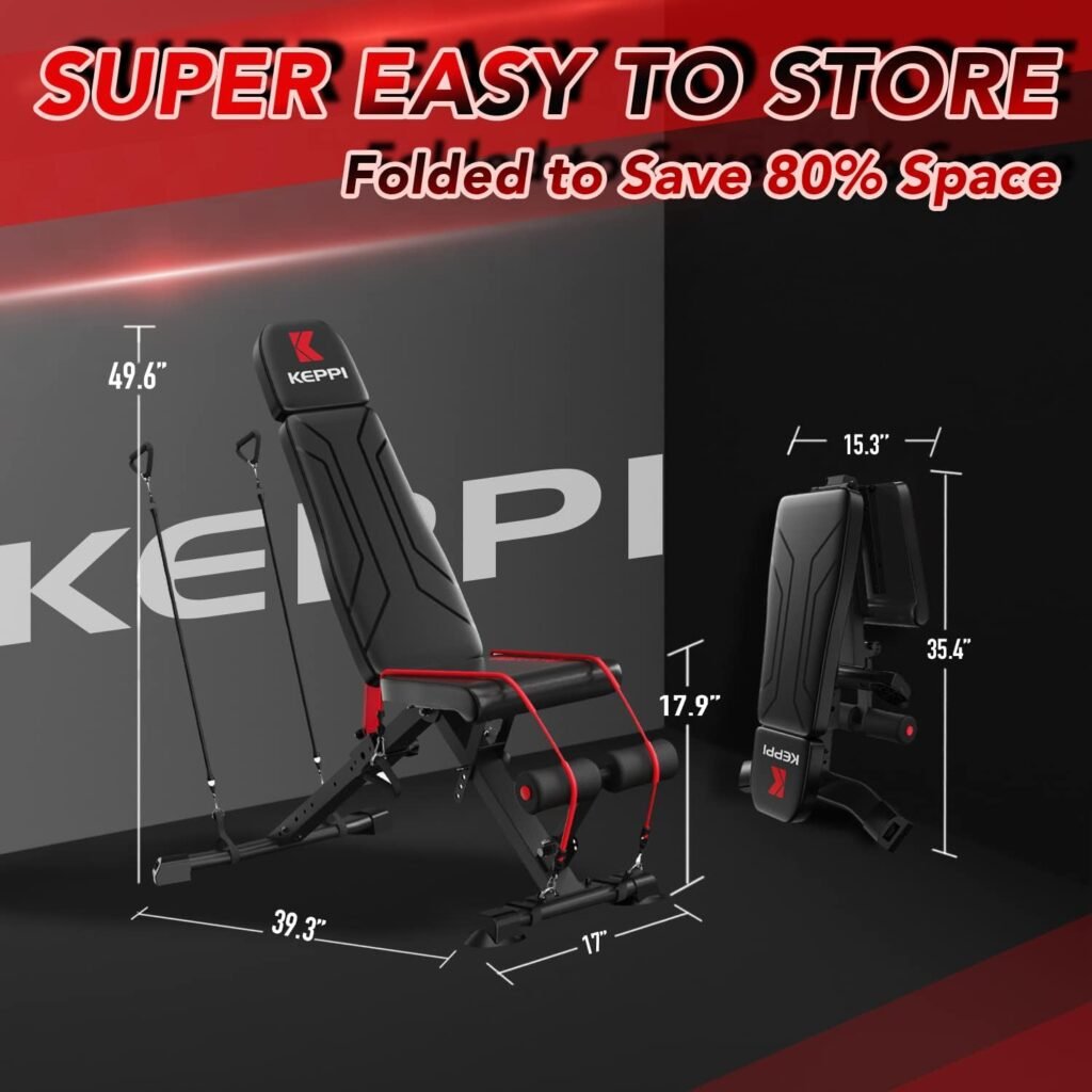 Amazon.com : Keppi Adjustable Weight Bench,Foldable Workout Bench Press for Full Body Strength Training, Incline Decline Bench with Fast Folding - 2023 Version : Sports  Outdoors