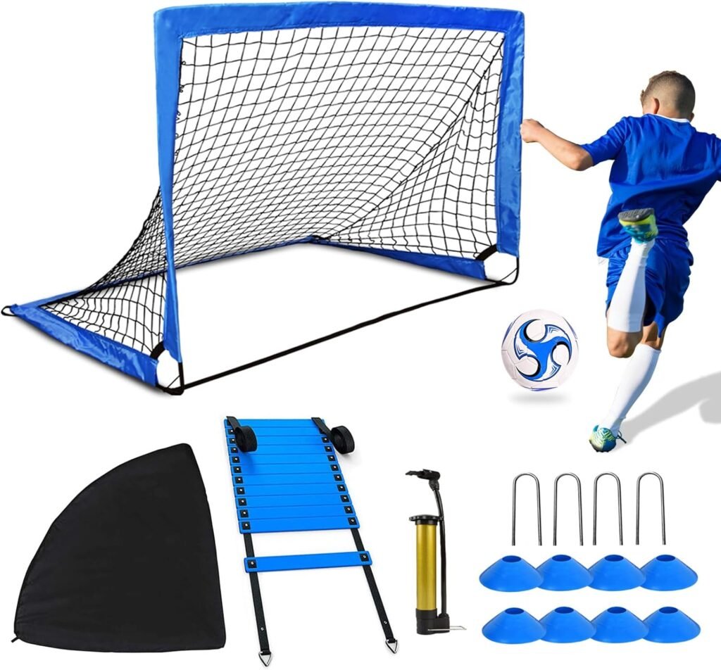 Amazon.com : Kids Soccer Goals for Backyard, Portable Kid Soccer Nets with Soccer Ball, Pop Up Soccer Goals Traning Equipment for Outdoors  Indoors, Soccer Set for Youth Games, Sports, Outdoor Play : Sports  Outdoors