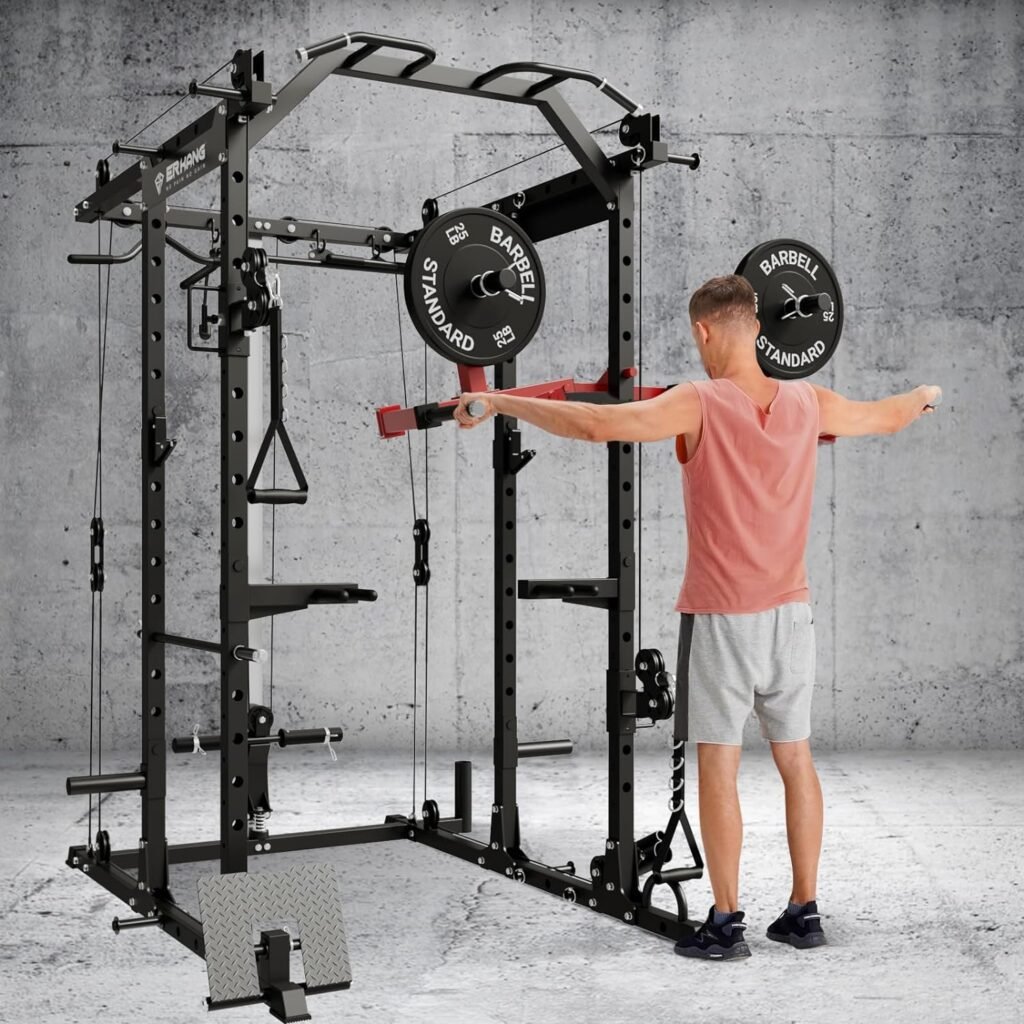 ER KANG Power Rack Lateral Raise Attachment, Standing Lateral Raise Machine, Upper Body Strength Training Machine, Home Gym Equipment