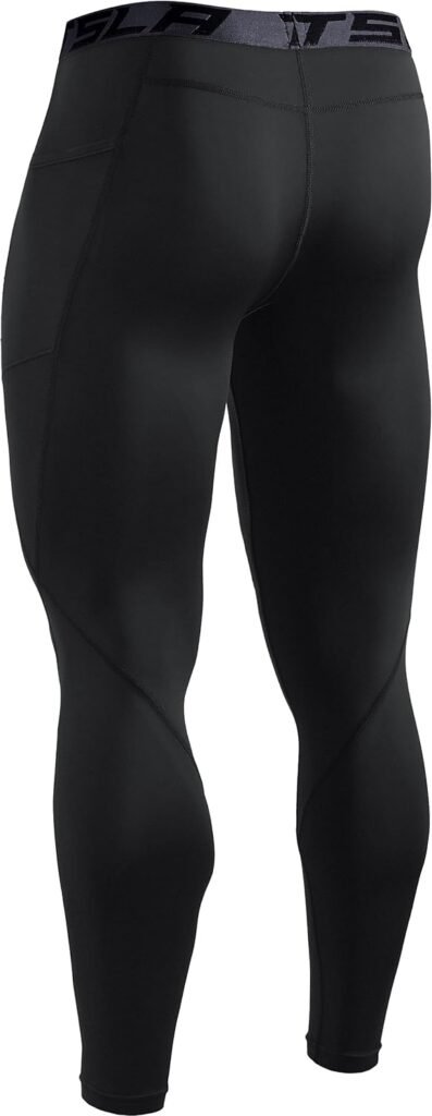 TSLA 1 or 2 Pack Mens Thermal Compression Pants, Athletic Sports Leggings  Running Tights, Wintergear Base Layer Bottoms