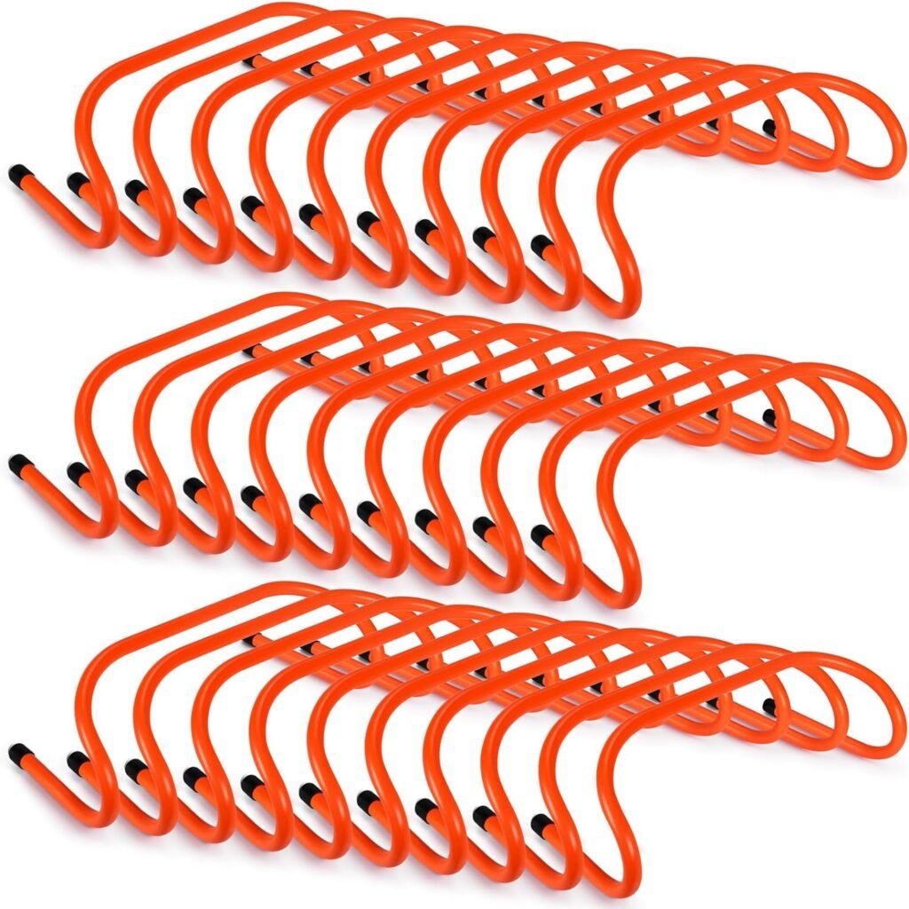 Wettarn 30 Pcs Speed Hurdles Agility Training Hurdles Orange Plyometric Practice Agility Hurdles for Kids, Athletes, Basketball, Baseball, Soccer, Football Indoor Outdoor Sports Equipment