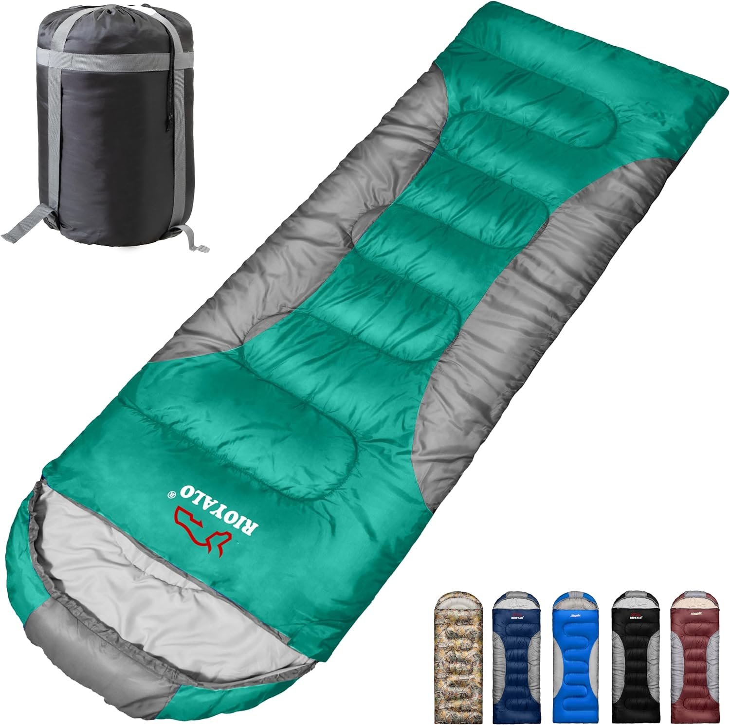 0 Degree Winter Sleeping Bags for Adults Camping (450GSM) - Temp Range (5F–32F) Portable Waterproof Compression Sack- Camping Sleeping Bags for Big and Tall in Env Hoodie: Backpacking Hiking 4 Season