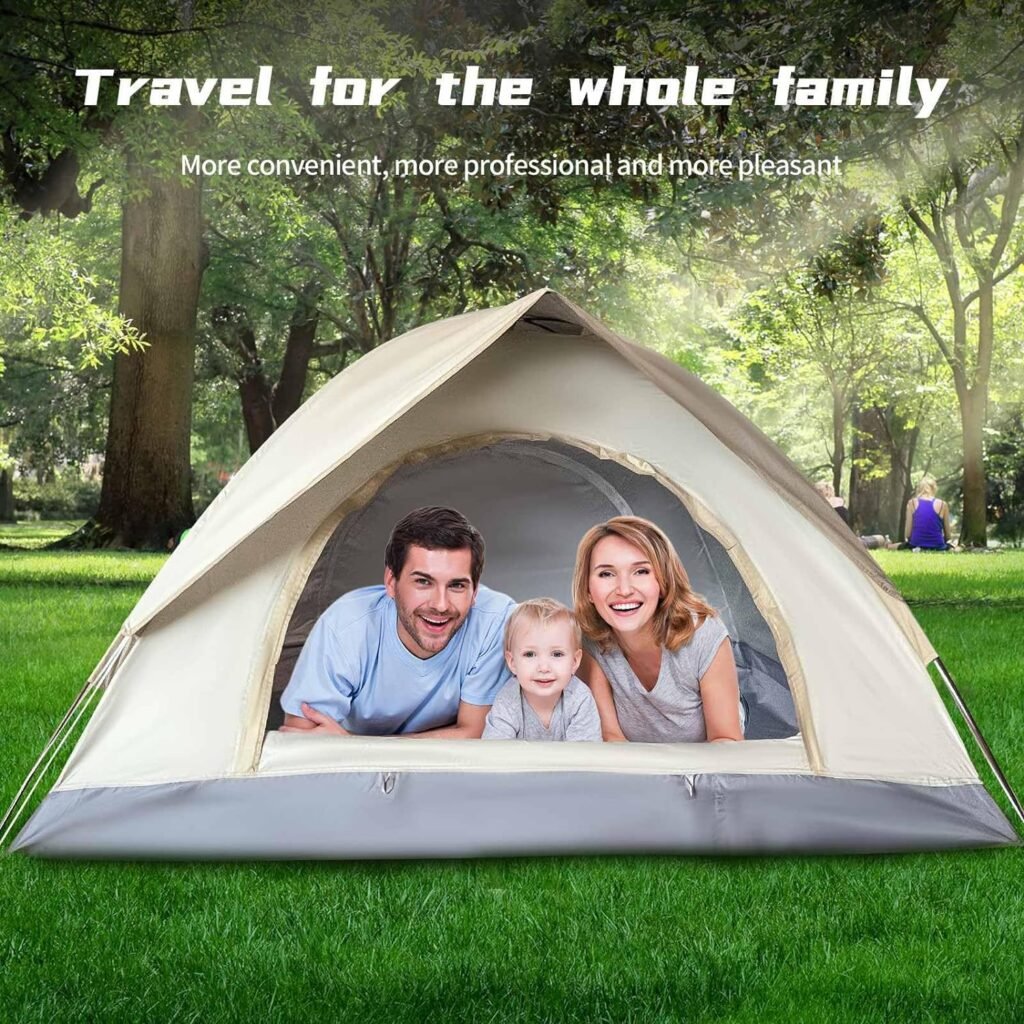 2-3 Person Camping Tent with Removable Rainfly, Lightweight Dome Tent for Traveling, Hiking, Fishing, Picnic and Backyard Camping, Double Layer, Easy Setup