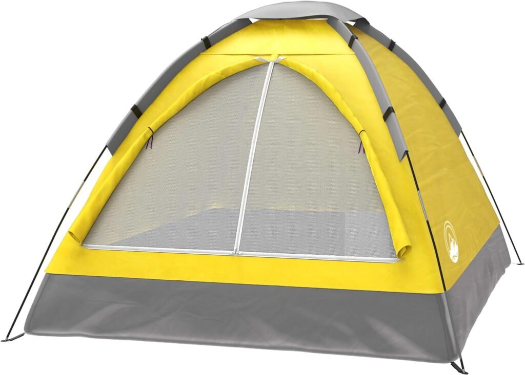 2-Person Dome Tent – Easy Set Up Shelter with Rain Fly and Carry Bag for Camping, Beach, Backpacking, Hiking, and Festivals by Wakeman Outdoors