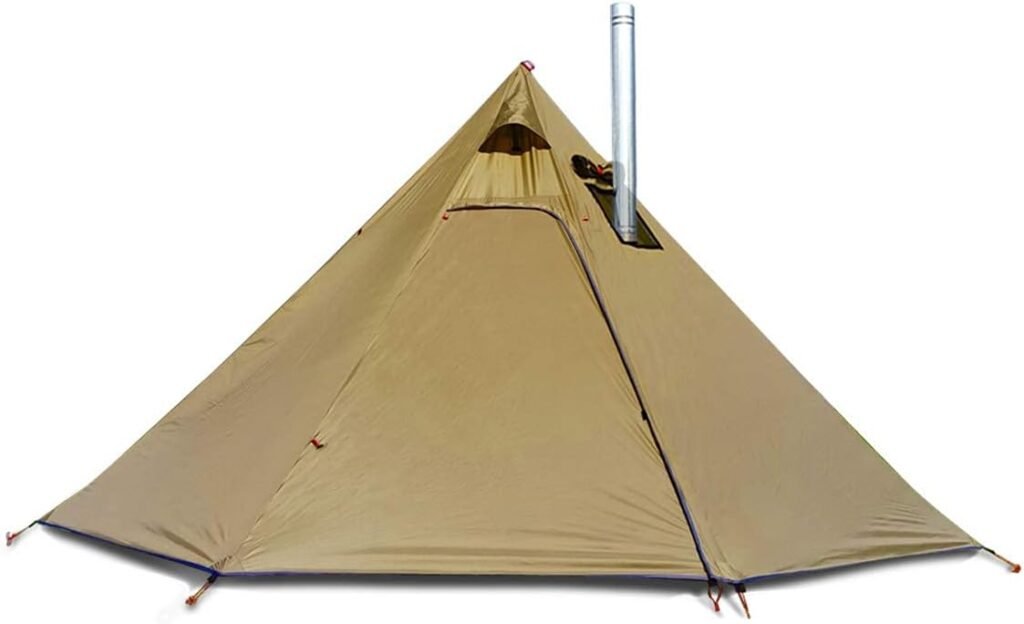 4 Persons 5lb Lightweight Tipi Hot Tents with Stove Jack, 73 Standing Room, Teepee Tent for Hunting Family Team Backpacking Camping Hiking