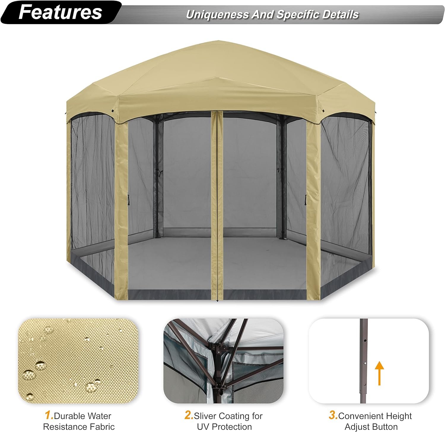 ABCCANOPY 12×12 ft Hexagon Outdoor Camping Gazebo Screen Shelter Review