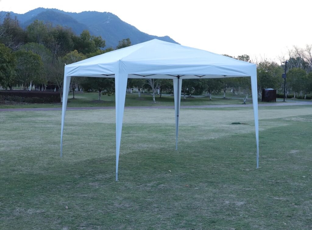 ACQCA 10x30 Canopy Tent for Parties, Outdoor Gazebo with 5 Removable Sidewalls and Transparent Windows for Wedding,Camping, Easy to Assemble,White