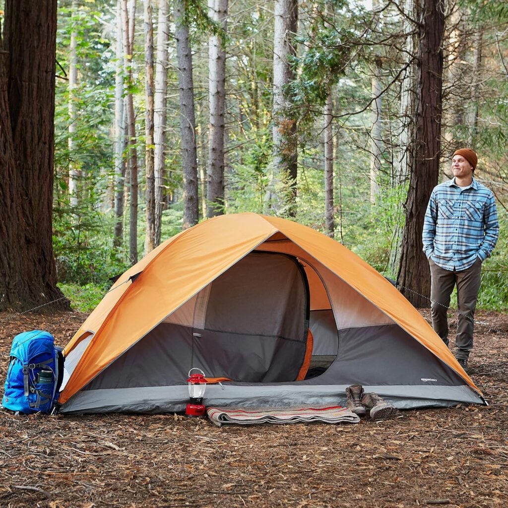 Amazon Basics Dome Camping Tent With Rainfly and Carry Bag, 4/8 Person