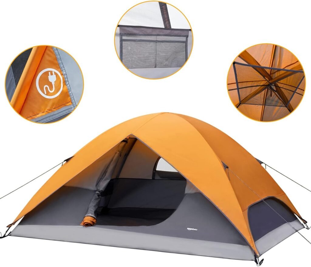 Amazon Basics Dome Camping Tent With Rainfly and Carry Bag, 4/8 Person