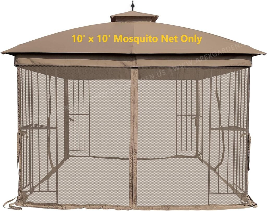 APEX GARDEN 10 x 10 Gazebo Replacement Mosquito Netting (Tan)