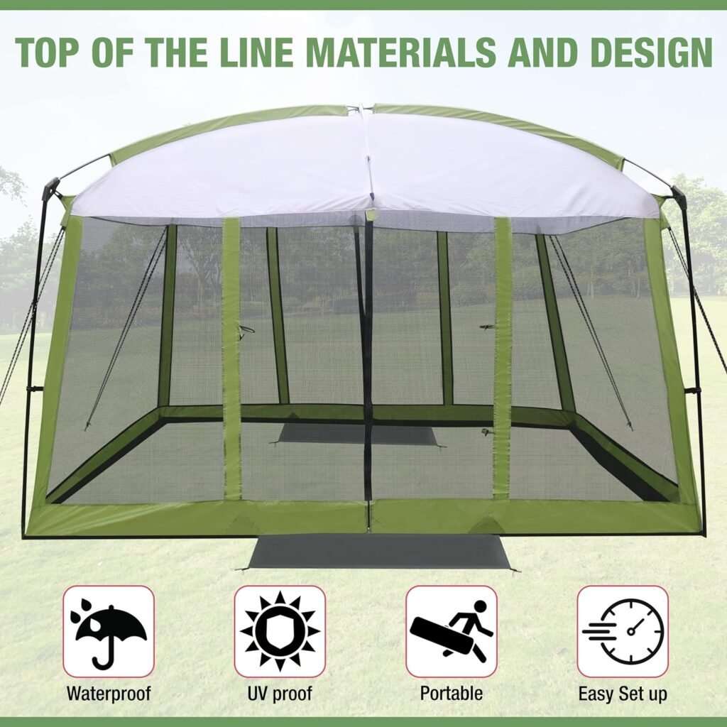 Backyard Expressions 11 x 9 Screen Tent - Green Screen House for Backyard, Camping, Picnics and Tailgating - 914893