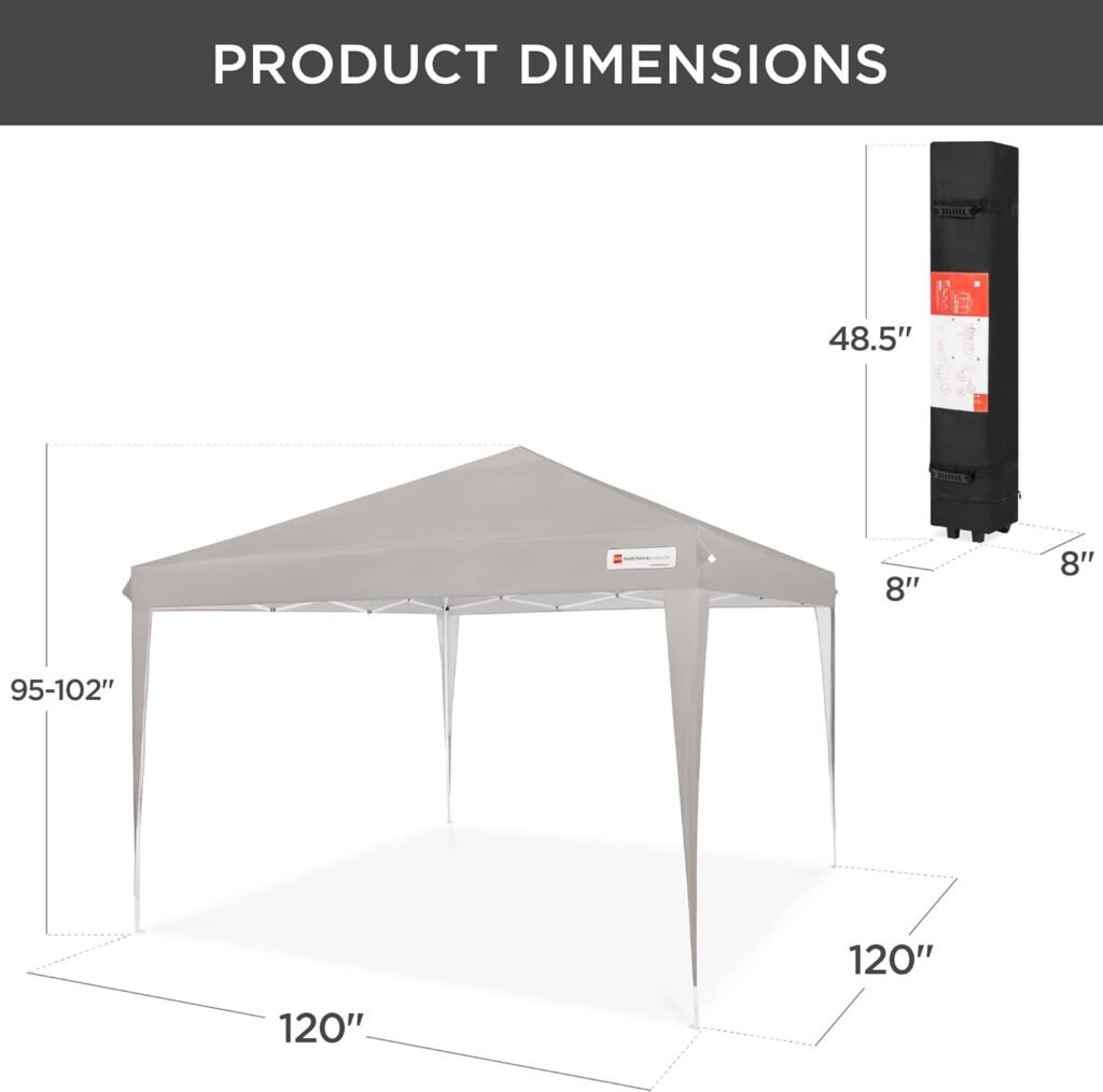 Best Choice Products 10x10ft Pop Up Canopy Outdoor Portable Folding Instant Lightweight Gazebo Shade Tent w/Adjustable Height, Wind Vent, Carrying Bag - Blue