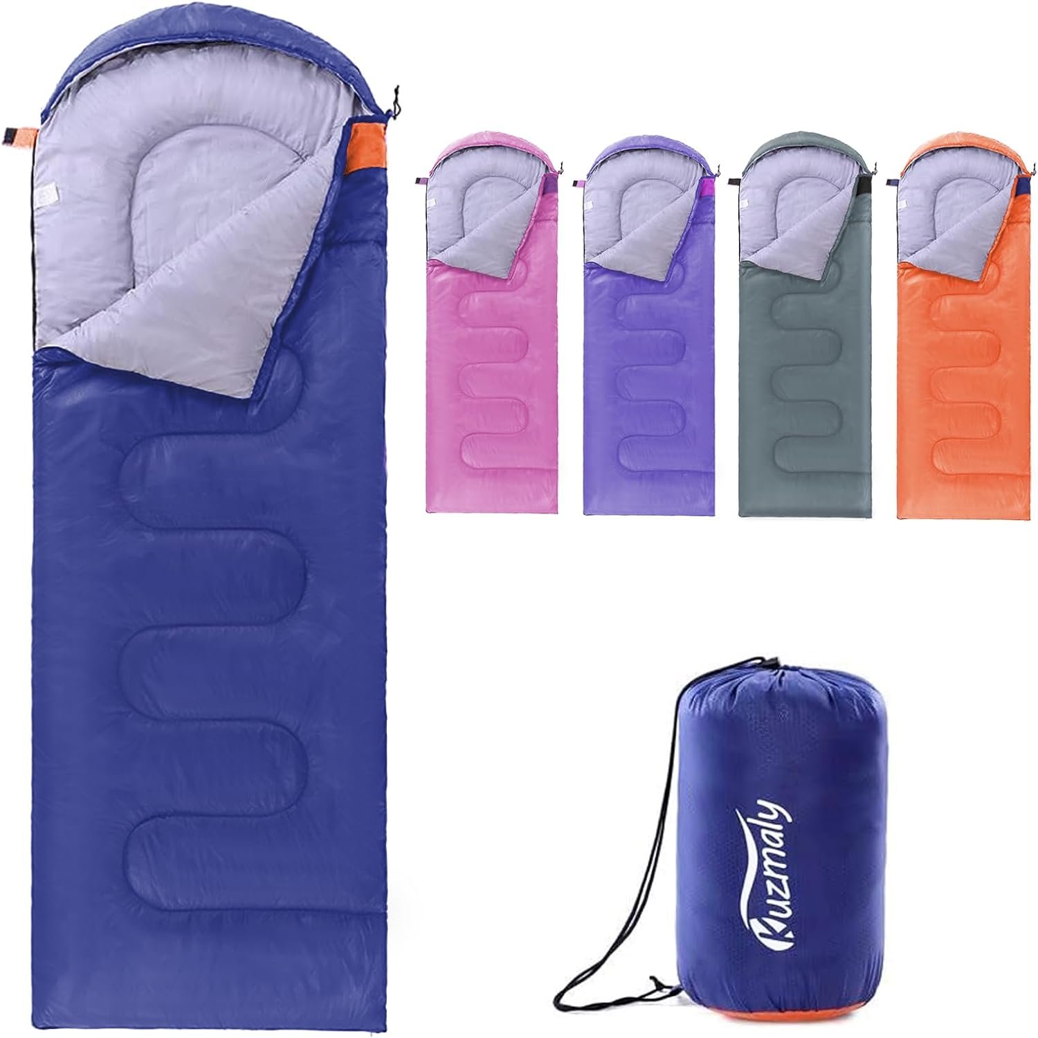 Camping Sleeping Bag 3 Seasons Lightweight Waterproof with Compression Sack Camping Sleeping Bag Indoor  Outdoor for Adults  Kids