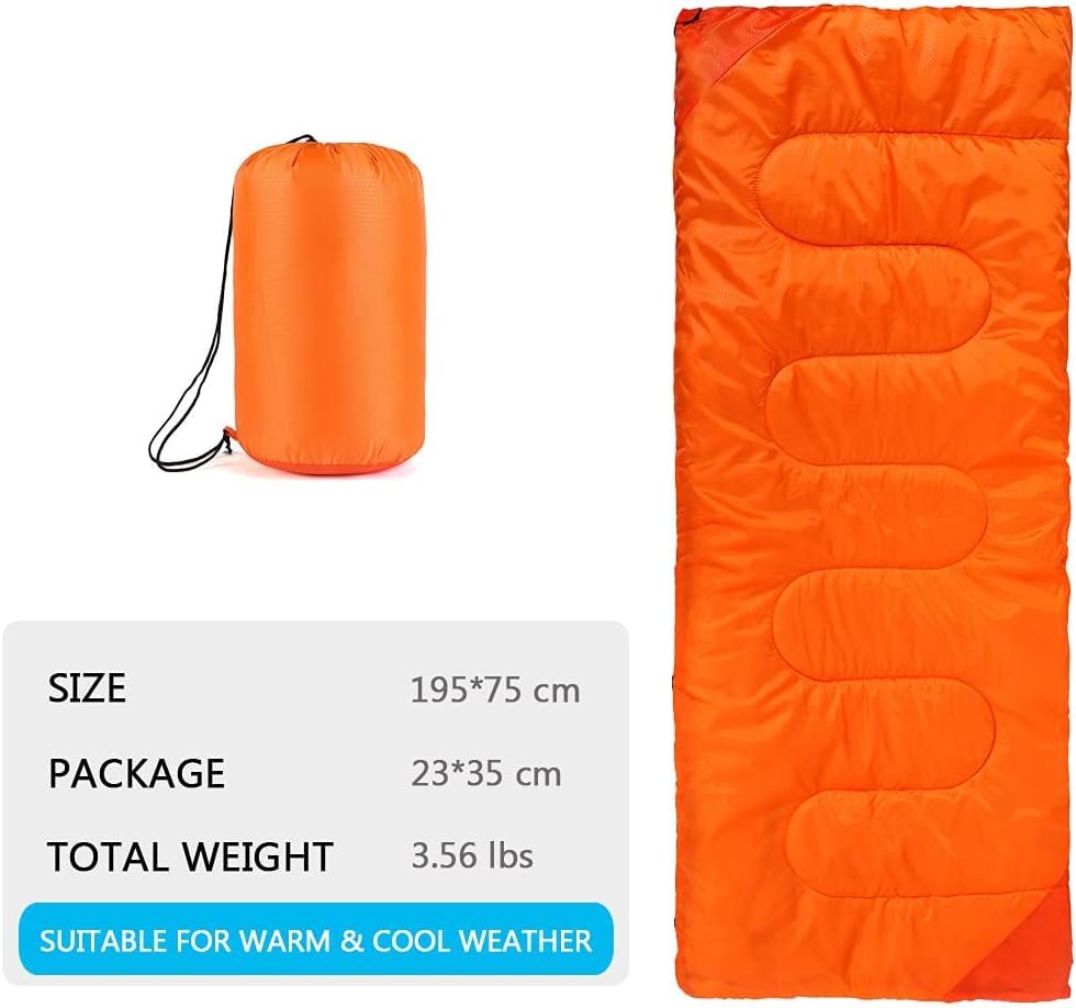 Camping Sleeping Bag for Adults Boys and Girls,Cold and Warm Weather-Summer, Spring, Fall, Lightweight, Waterproof Compact Bag for Camping Gear Equipment, Traveling, and Outdoors