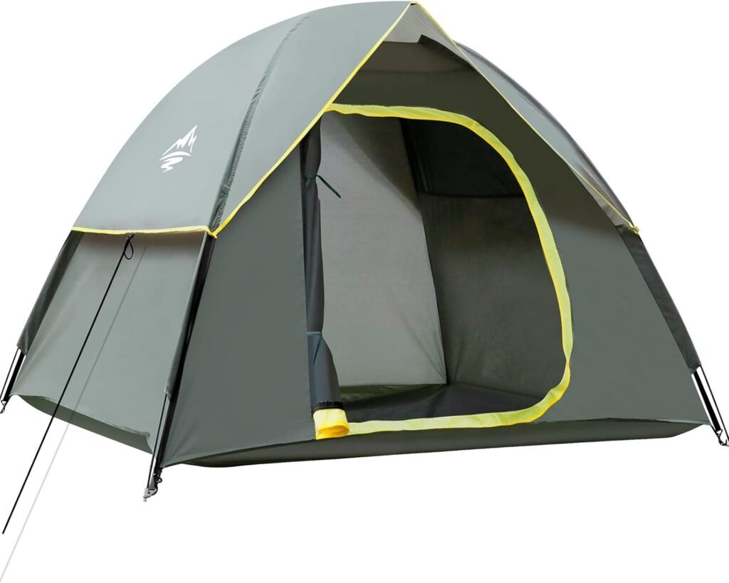 Camping Tent 1/2/3/4 Person, Outdoor Waterproof Windproof Tent with Removable Rainfly  Carry Bag, Easy Set Up Portable Tent,Lightweight Outdoor Tent for Camping, Hiking or Beach