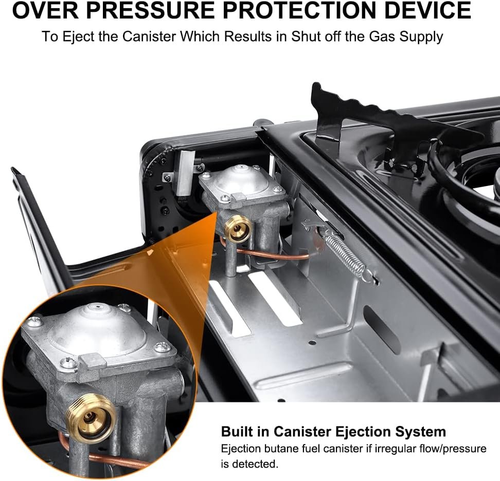 Camplux Dual Fuel Propane  Butane Stove with Carrying Case, Portable Camping Stoves with CSA Certification