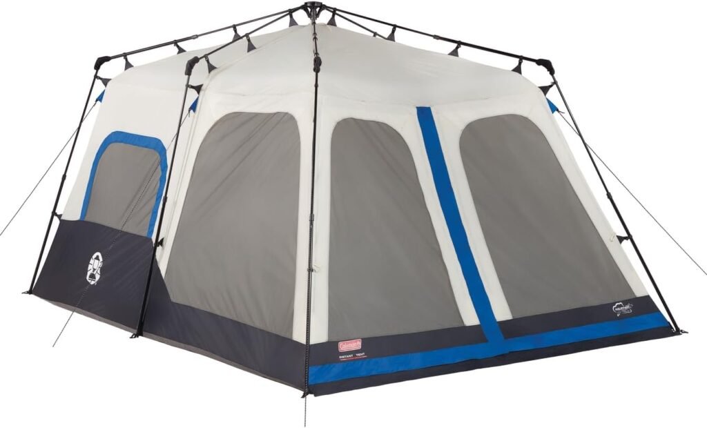 Coleman Camping Tent with Instant Setup, 4/6/8/10 Person Weatherproof Tent with WeatherTec Technology, Double-Thick Fabric, and Included Carry Bag, Sets Up in 60 Seconds