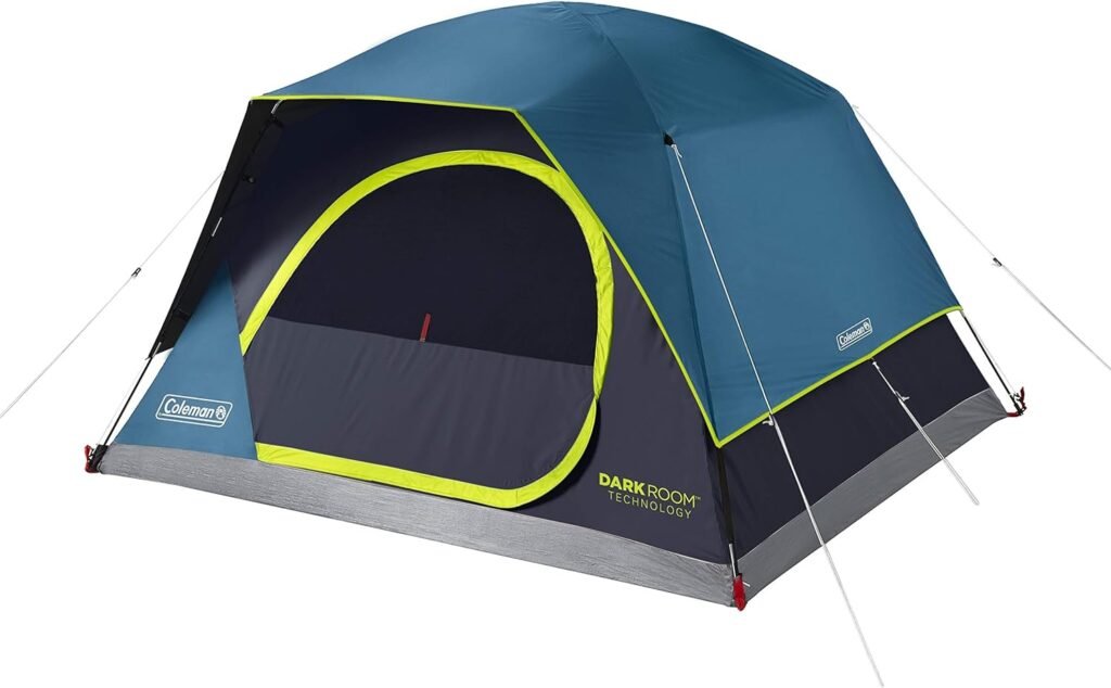 Coleman Skydome Camping Tent with Dark Room Technology, 4/6/8/10 Person Family Tent Sets Up in 5 Minutes and Blocks 90% of Sunlight, Weatherproof Tent with Extra Storage and Ventilation