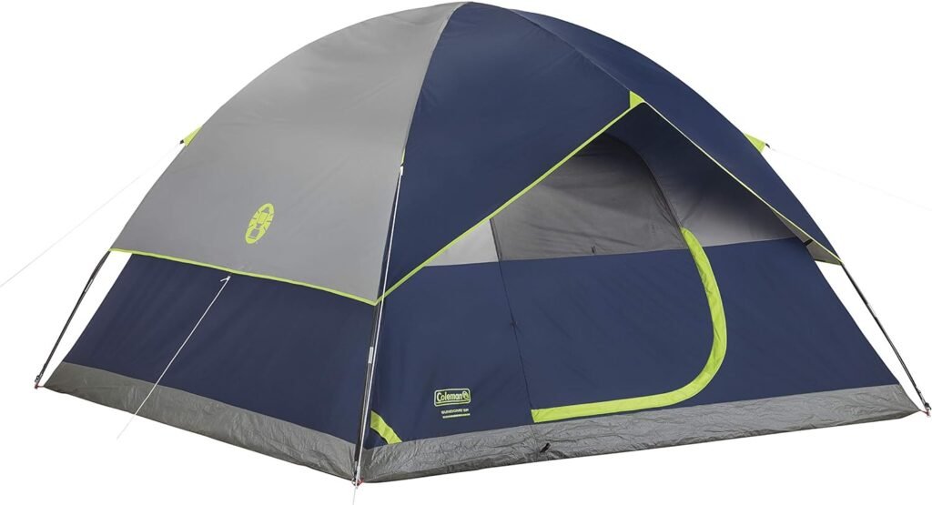 Coleman Sundome Camping Tent, 2/3/4/6 Person Dome Tent with Snag-Free Poles for Easy Setup in Under 10 Mins, Included Rainfly Blocks Wind  Rain, Tent for Camping, Festivals, Backyard, Sleepovers