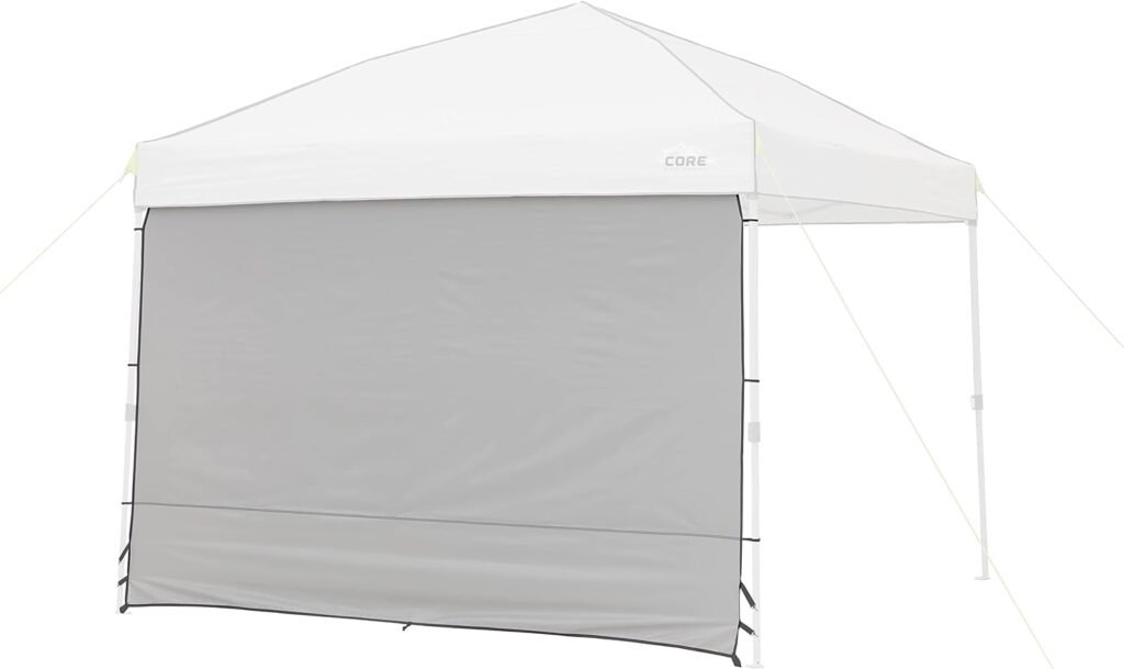 Core 10 x 10 Instant Shelter Pop-Up Canopy Tent with Wheeled Carry Bag, Grey