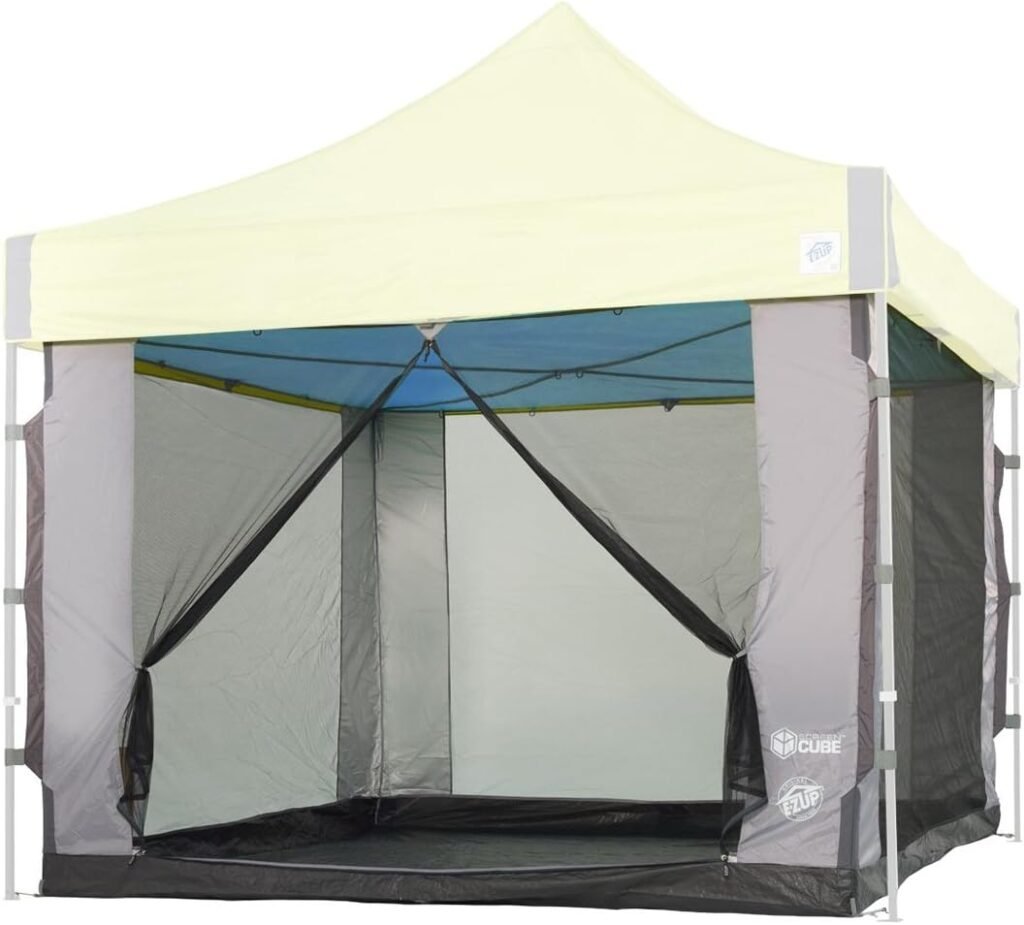 E-Z UP Cube Mesh Canopy Screen Room, Fits 10 x 10 Straight Leg Shelters Eclipse, Enterprise, Pyramid, Vantage Canopies (Shelter NOT Included, Must Purchase Seperately)