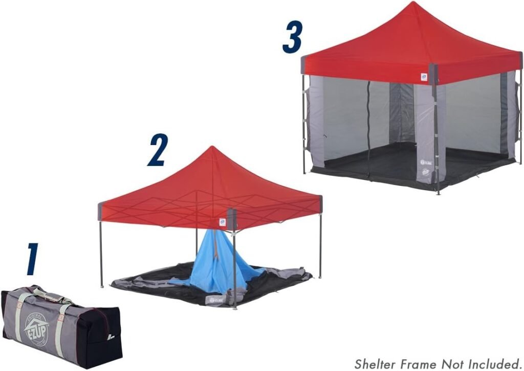 E-Z UP Cube Mesh Canopy Screen Room, Fits 10 x 10 Straight Leg Shelters Eclipse, Enterprise, Pyramid, Vantage Canopies (Shelter NOT Included, Must Purchase Seperately)