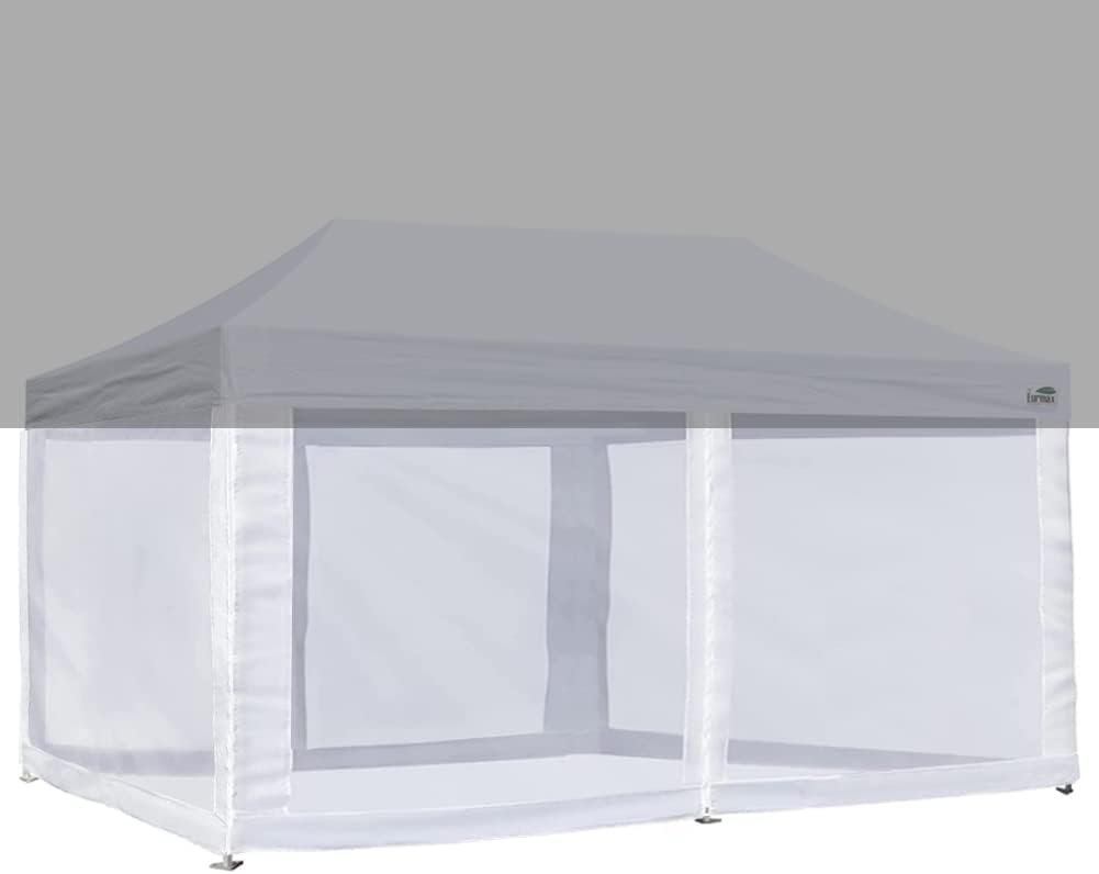 Eurmax USA Screen Wall Food Service Canopy Wall Kit for 10 x 15 Easy Pop Up Canopy Tent,Enclosure Mesh Wall Kit 4 Walls ONLY,NOT Including Frame and Top(Black)