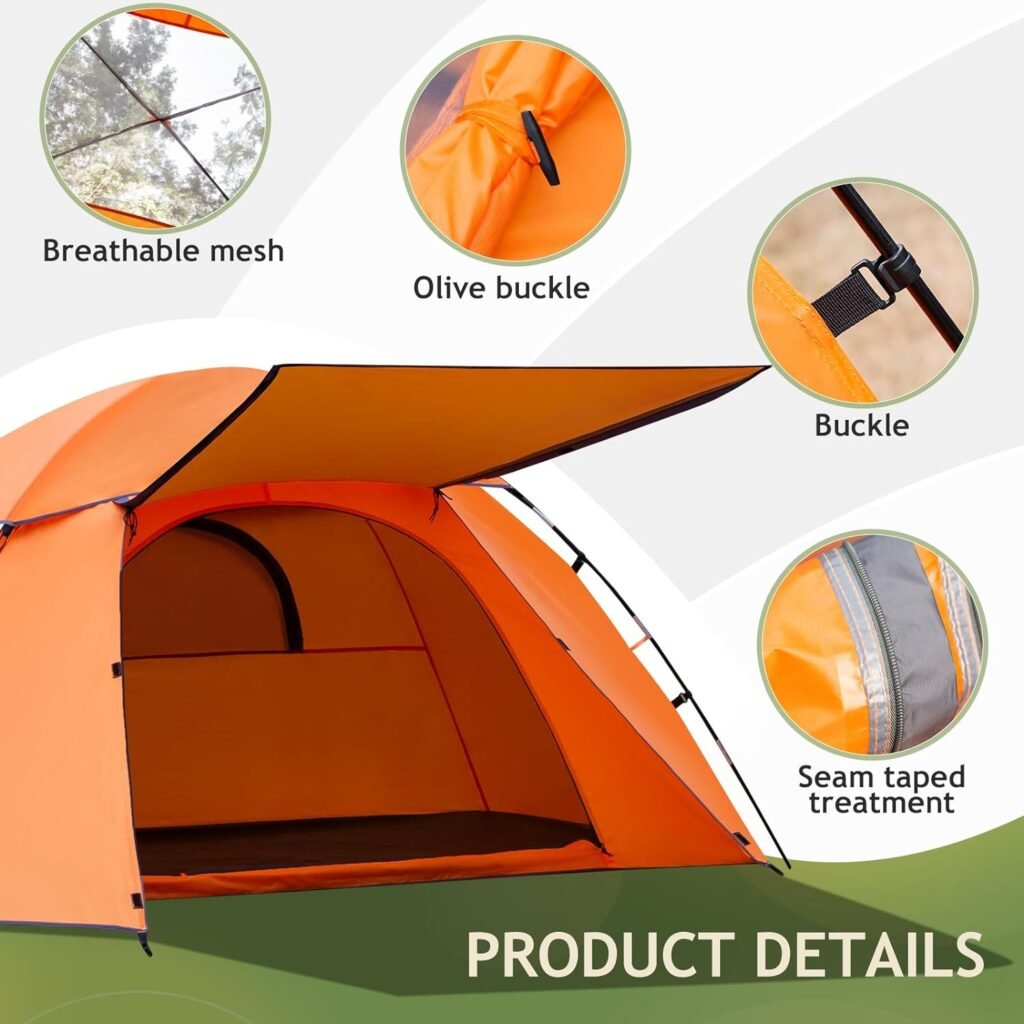 Forceatt Tent for 1-2 Person PU3000mm Water Resistance Camping Tent Lightweight Tent with Vestibule Suitable for Camping Hiking Scout Easy Setup