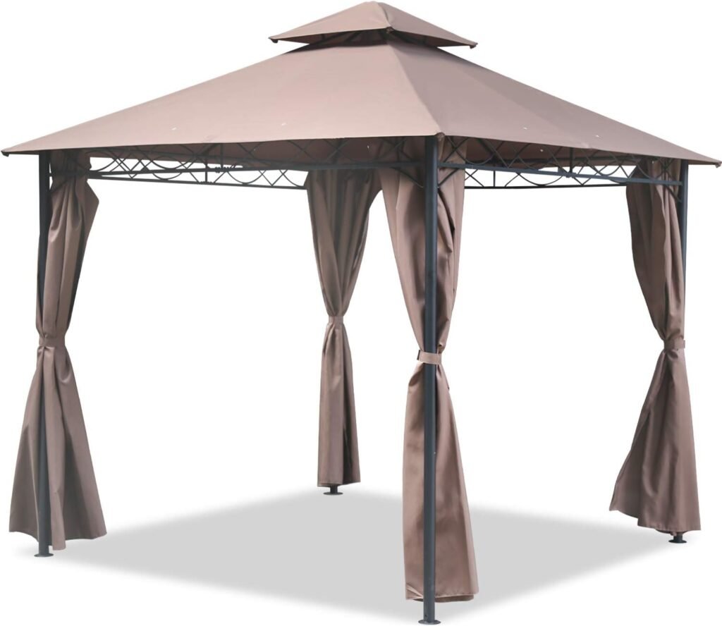 Gazebo Canopy Tent 10 X 10 BBQ Outdoor Patio Grill Gazebo for Patios Large Garden Top Gazebo with Sidewall Party Tent