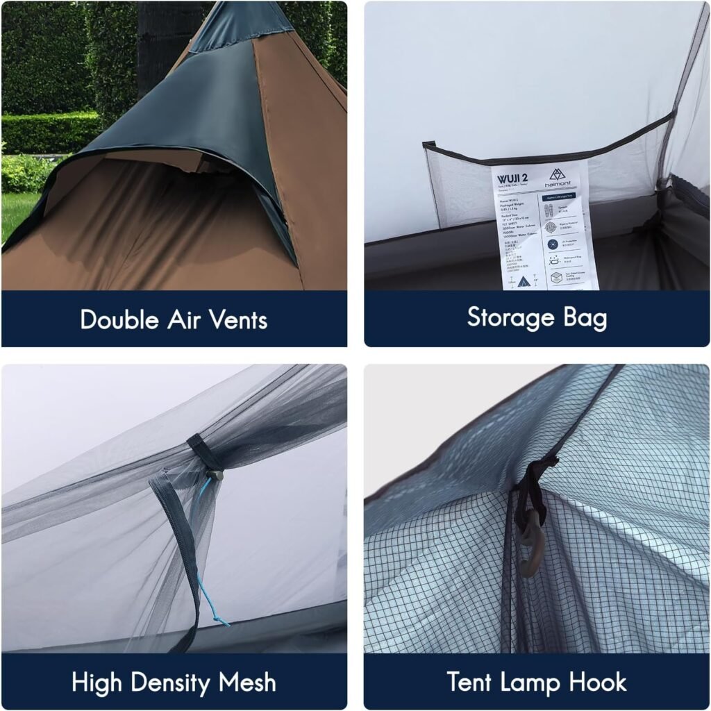 Haimont Ultralight Backpacking Tent 1 Person | Lightweight Tent 3 Season, Backpack Waterproof Tent Ripstop Double Layer for Hiking Camping Outdoor Travel