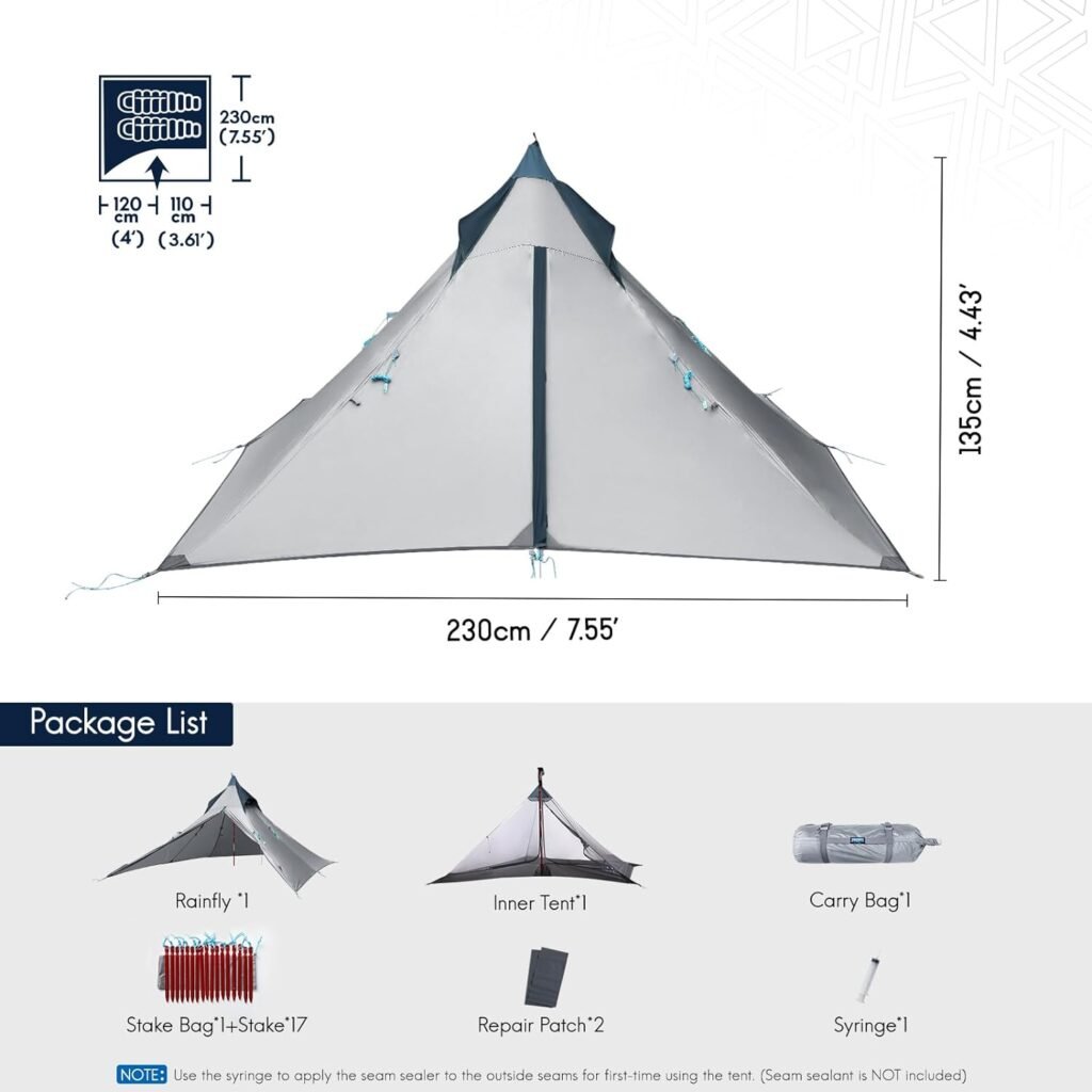 Haimont Ultralight Backpacking Tent 1 Person | Lightweight Tent 3 Season, Backpack Waterproof Tent Ripstop Double Layer for Hiking Camping Outdoor Travel