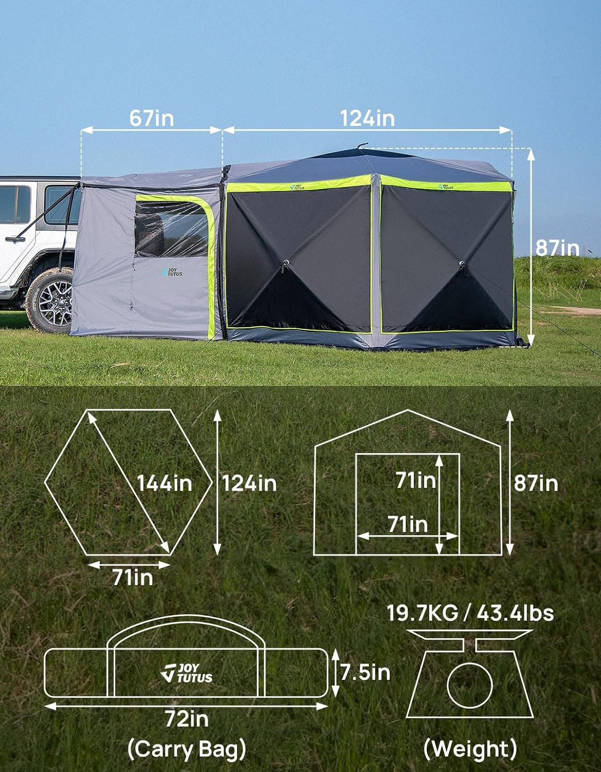 JOYTUTUS Dual-Use Pop up SUV Tent Review