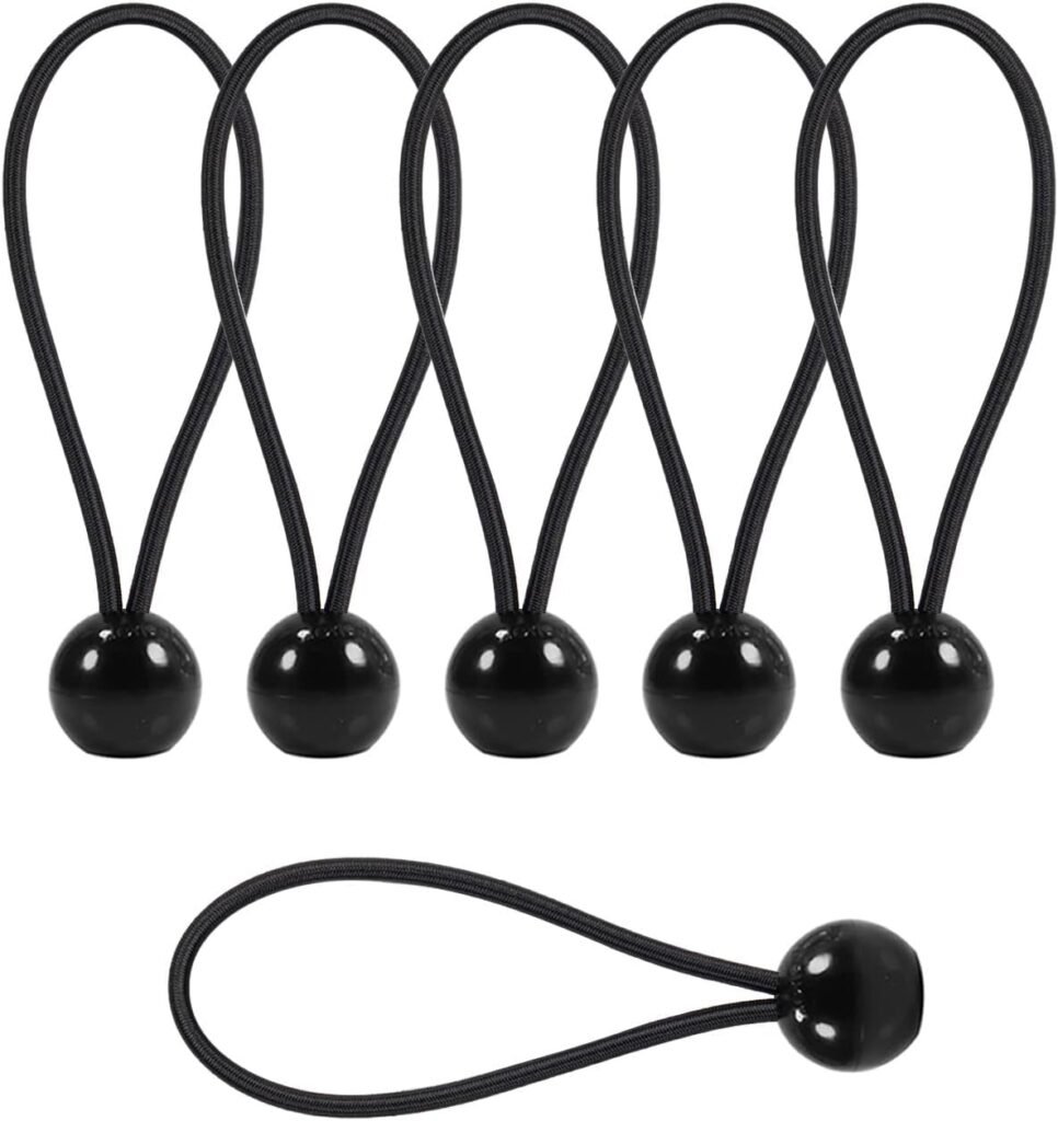 LOVE STORY 30 PCS Bungee Balls 6 Inch Black Ball Bungee Cords Heavy Duty Tie Down Cord for Shelter, Gazebo, Camping, Tent, Cargo, Holding Wire and Hoses, Patio Umbrellas, Awning