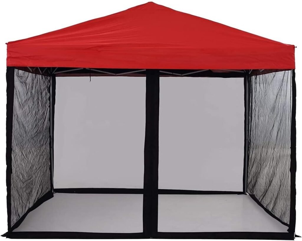 Mosquito Net for Outdoor Patio and Garden, Screen House for Camping and Deck, Gazebo Screenroom, Zippered Mesh Sidewalls for 10x 10 Gazebo (Black)