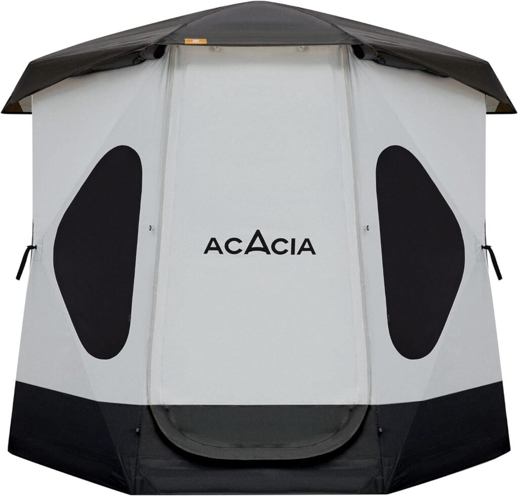 Space Acacia Camping Tent, 2-3 Person Pop Up Tent for Camping with 610 Height, 1 Door, 8 Windows, Waterproof Easy Setup Instant Hub Tent with Removable Rainfly, Footprint for Car Camping, Glamping