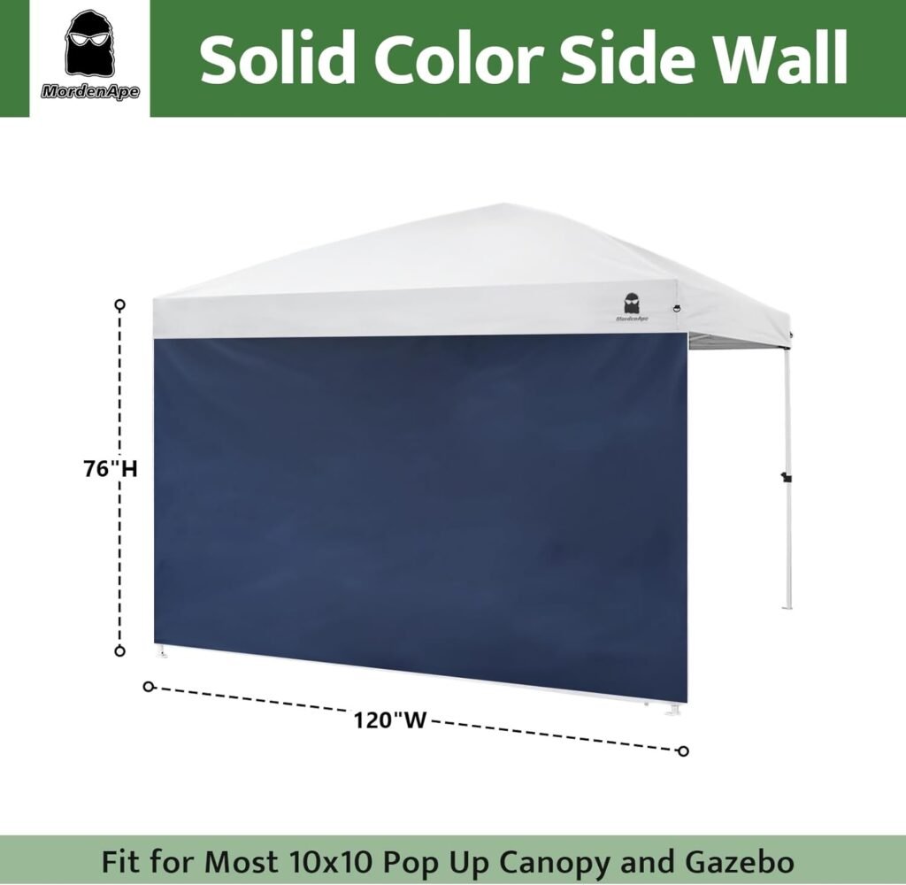 Sunshade Sidewall for 10x10 Pop Up Canopy Gazebos Tent - Straight Leg, Instant Waterproof Canopy SunWall, 1 Pack Canopy Sidewall Only (Spliceable, White)