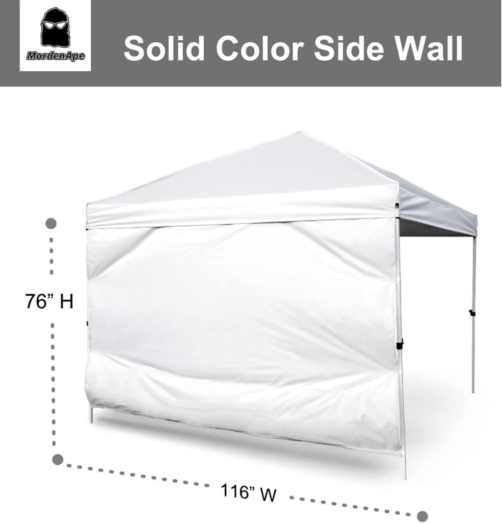 Sunshade Sidewall for 10x10 Pop Up Canopy Gazebos Tent - Straight Leg, Instant Waterproof Canopy SunWall, 1 Pack Canopy Sidewall Only (Spliceable, White)