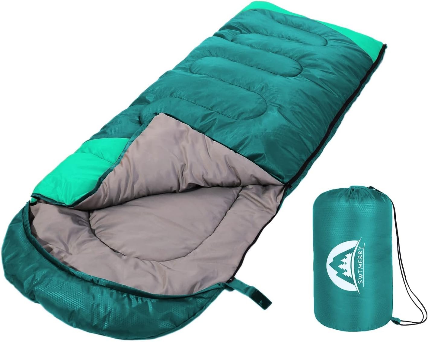 SWTMERRY Sleeping Bag 3 Seasons (Summer, Spring, Fall) Warm  Cool Weather - Lightweight,Waterproof Indoor  Outdoor Use for Kids, Teens  Adults for Hiking and Camping