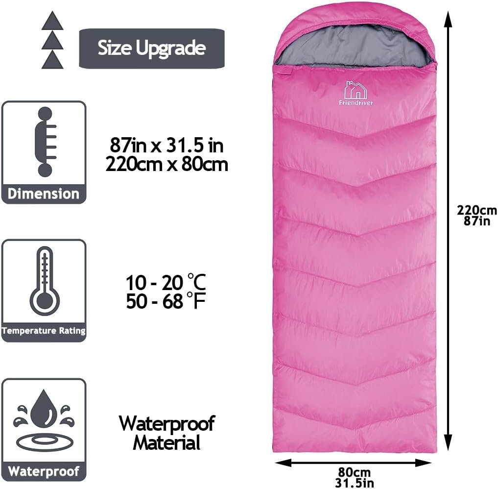 XL Size Upgraded Version of Camping Sleeping Bag 4 Seasons Warm and Cool, Lighter Weight, Adults and Children Can Use Waterproof Camping Bag, Travel and Outdoor Activities