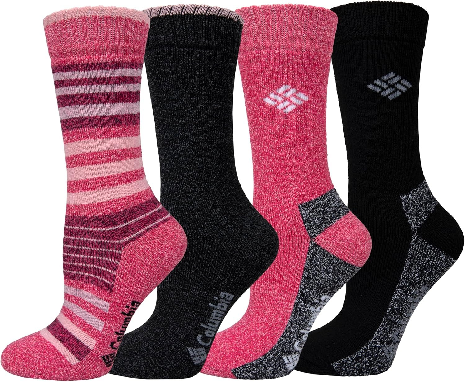 Columbia Womens 4 Pack Moisture Control Crew Socks