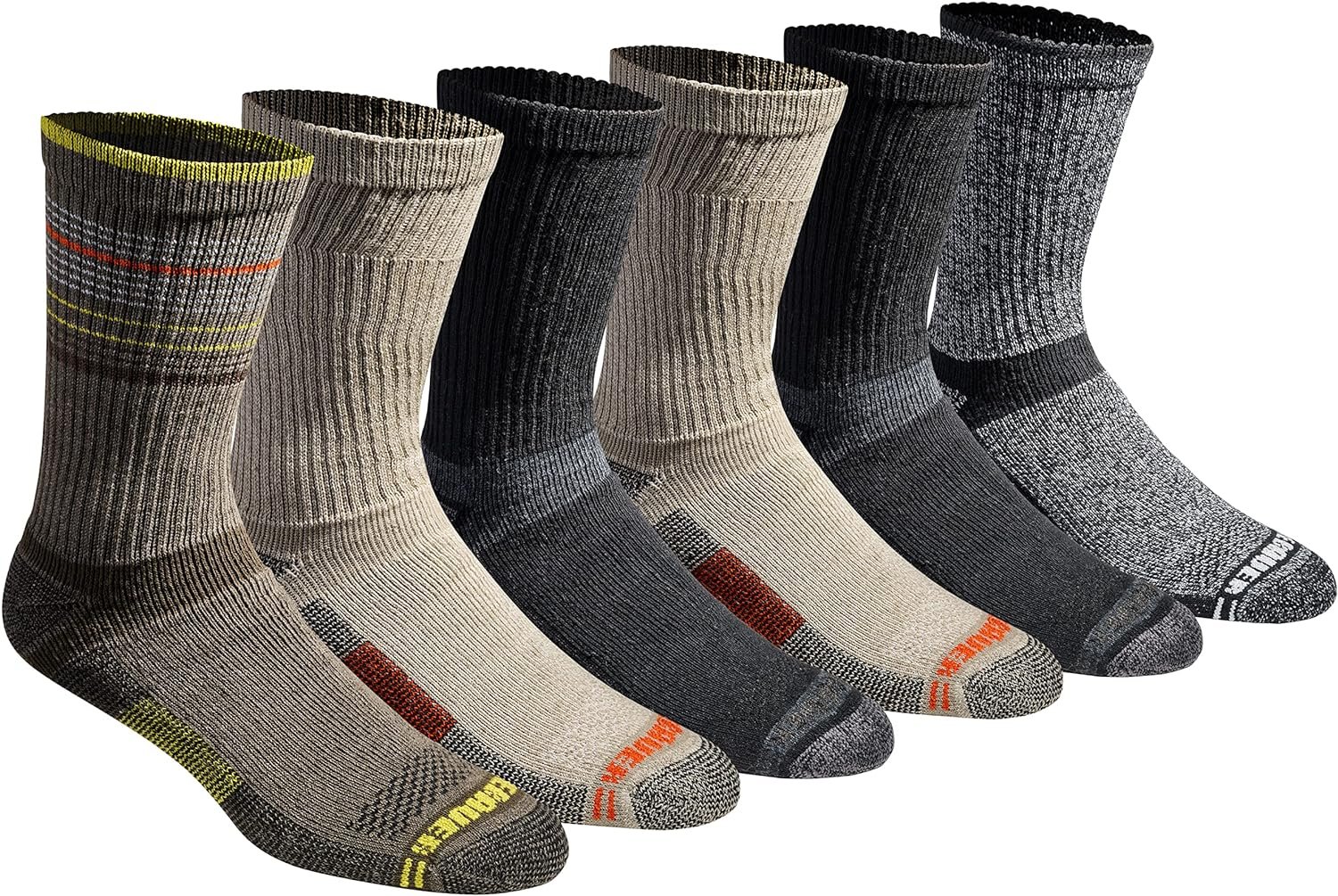 Eddie Bauer Mens Dura Dri Moisture Control 6-Pair Crew Socks