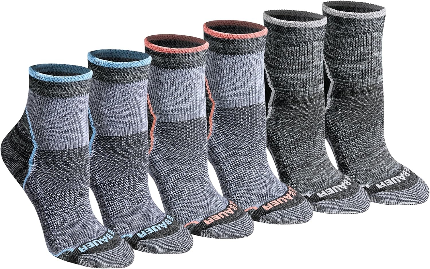 Eddie Bauer Womens Dura Dri Moisture Control 6-Pair Quarter Socks