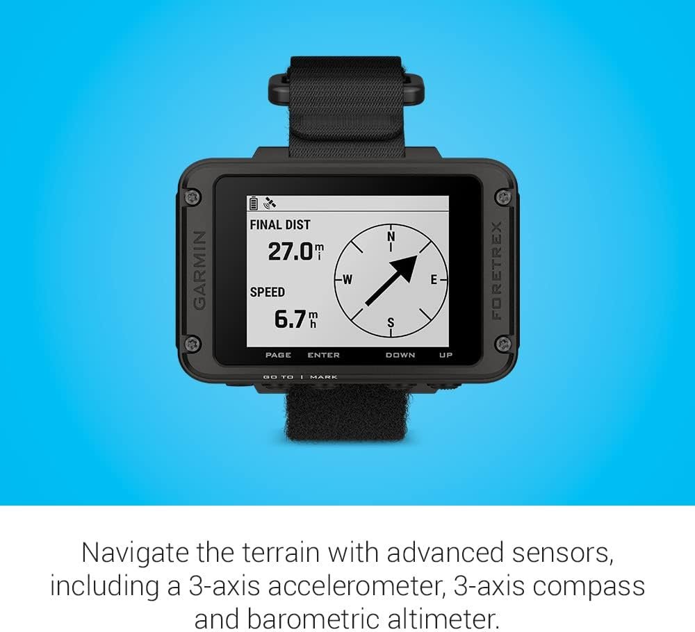 Garmin Foretrex 801, Wrist-Mounted GPS Navigation with Strap, Upgraded Multi-Band GNSS, Longer Battery Life