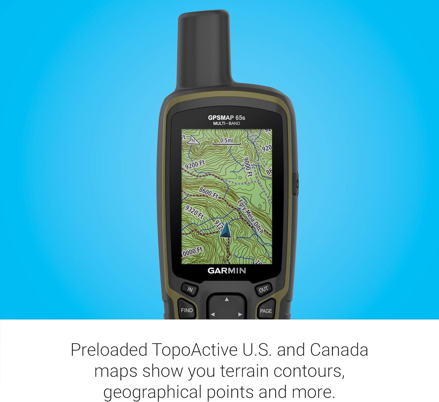 Garmin GPSMAP 65, Button-Operated Handheld with Expanded Satellite Support and Multi-Band Technology, 2.6 Color Display, 010-02451-00