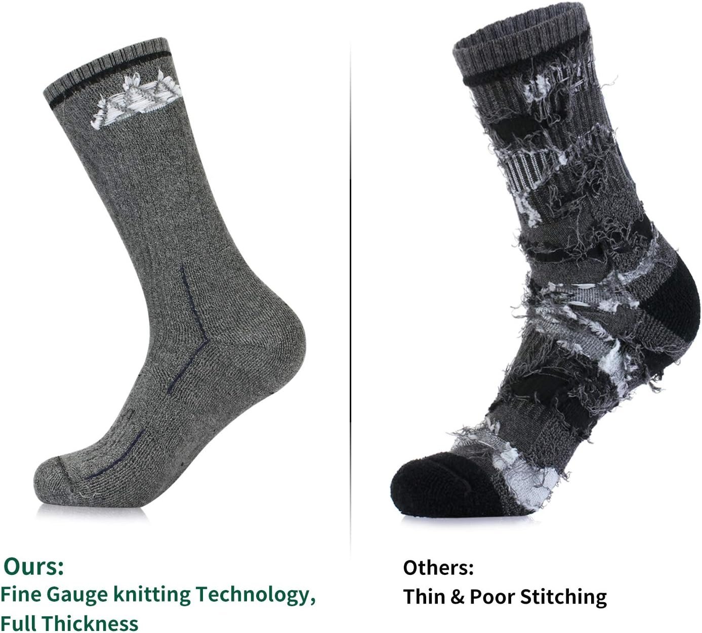 innotree 3 Pack Mens Hiking Socks, Full Cushioned Hiking Thermal Socks Moisture Wicking Micro Crew Socks