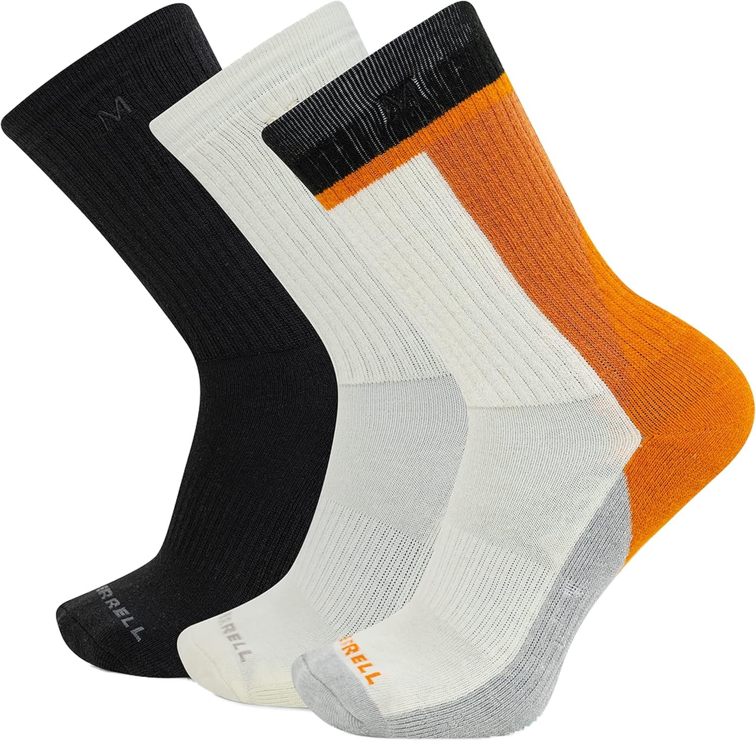 Merrell Mens and Womens Wool Everyday Hiking Socks-3 Pair Pack-Cushioned