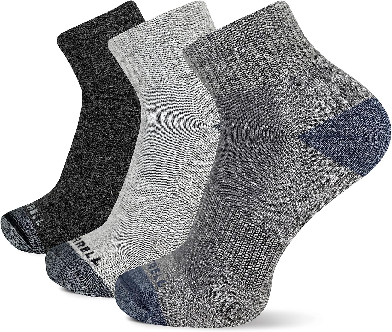 Merrell Mens and Womens Wool Everyday Hiking Socks-3 Pair Pack-Cushioned