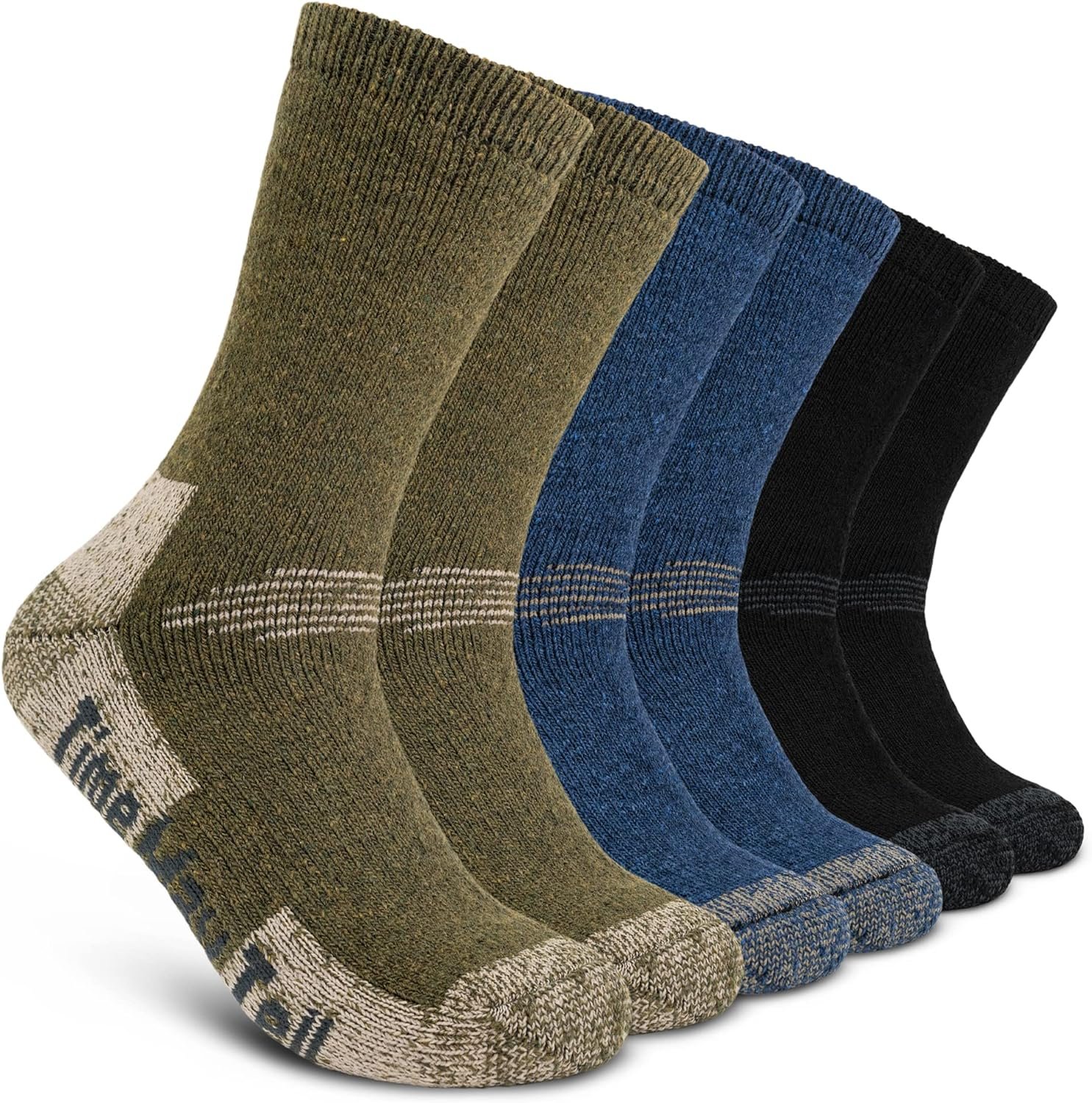 Time May Tell Mens Merino Wool Hiking Cushioning Socks For Outdoor Wool-Socks-For-Mens 3 Pack